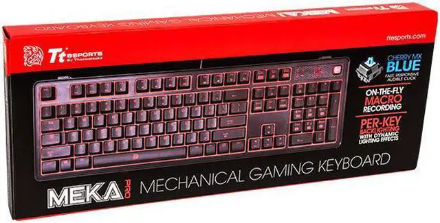 Alt view image 5 of 7 - Thermaltake Tt eSPORTS MEKA Pro Mechanical Gaming Keyboard with Cherry MX Blue Switches; Full Red LED Backlit