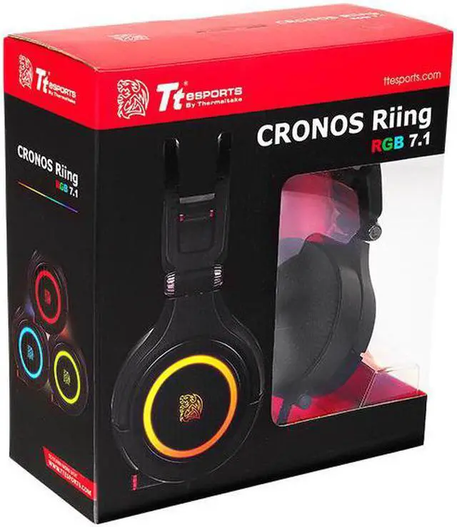 Alt view image 5 of 7 - Tt eSPORTS CRONOS Riing RGB 7.1 Premium Virtual Surround Sound Gaming Headset HT-CRA-DIECBK-20