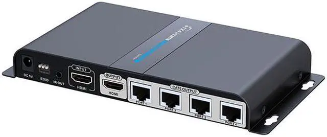 Alt view image 3 of 7 - Up to 40m, LKV714Pro 1x4 HDMI Splitter Extender Device 1080P@60HZ Over CAT6/6A/7/8 Enternet Cable, Transmission up to 131ft with Loop-Out Local Display,Support IR Remote Control,EDID Function