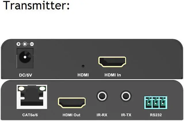 Alt view image 4 of 7 - Up to 60m / 197Ft, Utra HD 4Kx2K@60Hz HDMI Extension Over IP Cat5e/6 with Dual IR Support Super Cascade HDR YUV4:4:4 18Gbps HDCP2.2  HDMI2.0 Extender Converter Transmitter