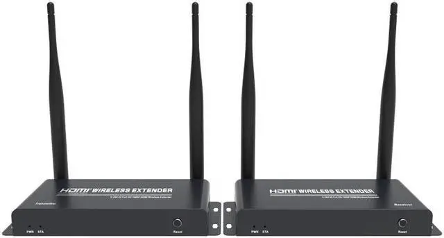 Alt view image 6 of 8 - (1 SENDER and 3 RECEIVERS kit) Up to 656Ft Wireless 1080P 60Hz Video Extender with Local Pass-through HDMI Loop-out Transmitter Receiver kit 200m with IR remote