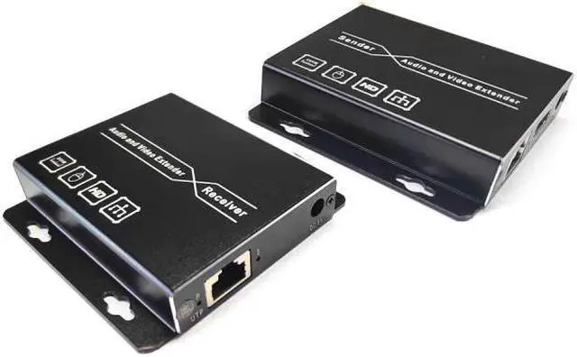 Alt view image 2 of 5 - 656ft HDMI USB KVM UTP Extender Up to 200m With HDMI Loop-out Over RJ45 Cat5e Cat6 Cable Transmitter Receiver