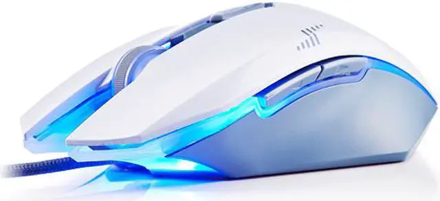 Alt view image 2 of 7 - Dare-U 2000DPI 7-Programmable Keys LED Backlight(4-Colors) USB Wired Advanced Ambidextrous Wrangler Gaming Mouse-White