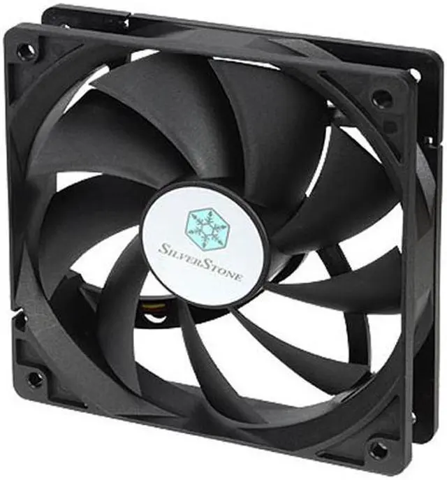 Alt view image 4 of 7 - Silverstone FN121-P 120mm Case 9 Blade 3 Pin 1200RPM Fixed Speed Airflow Cooling Fan-Black