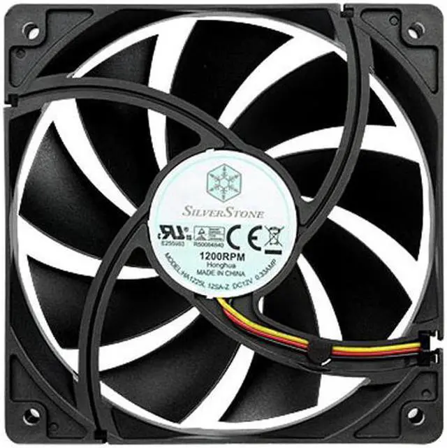Alt view image 7 of 7 - Silverstone FN121-P 120mm Case 9 Blade 3 Pin 1200RPM Fixed Speed Airflow Cooling Fan-Black