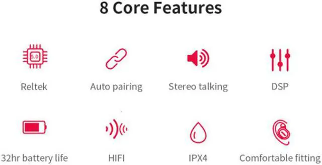 Alt view image 3 of 7 - QCY T2S 2019 new Dual TWS Bluetooth 5.0 Wireless Earphone Wireless Charging with 800mAh Charging Box -Black