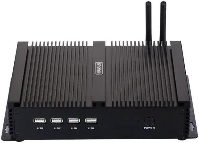 Alt view image 2 of 3 - Fanless Industrial PC, Mini Computer, Intel Core I5 3317U, HUNSN IM02, Windows XP / 11 or Linux Ubuntu, WiFi, BT, VGA, HDMI, 2 x LAN, 4 x COM RS232, 4 x USB2.0, 4 x USB3.0, 8G RAM, 256G SSD