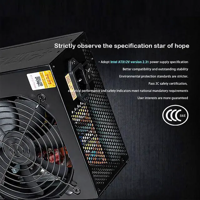Alt view image 6 of 7 - Great Wall PC Power Supply 500W Source 80Plus Gold Bronze 12V ATX PSU Computer Power Supplies APFC 120mm Fan PSU Unit for PC
