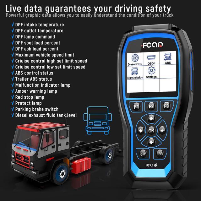 FCAR F506 Heavy Duty Truck Scanner Enhanced HD Diesel Scanner Full-Systems  Diagnostic Tool with Engine/ABS/VCS/EBS/SRS/Suspension/Battery/Cluth