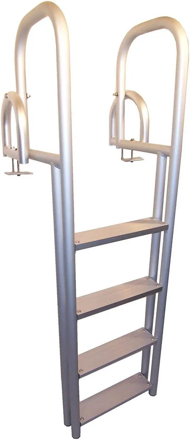 Main image of 4-Step Heavy Duty Dock Ladder Anodized Aluminum Flip Up