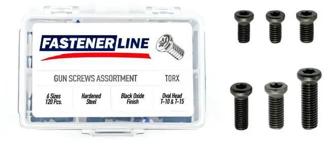 Alt view image 4 of 4 - Fastener Line Small Weaver-Oval Head Torx Gunsmithing Screws Assortment, 120 Pieces