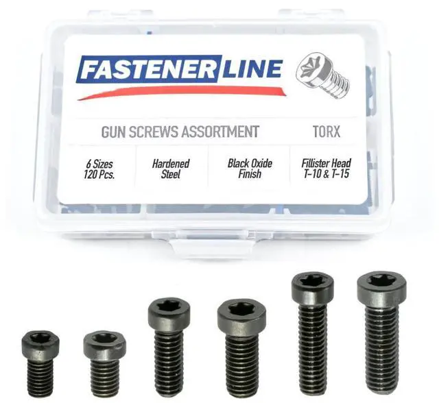 Main image of Fastener Line Small Fillister Head Torx Gunsmithing Screws Assortment, 120 Pieces