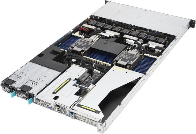 Alt view image 4 of 9 - 1U dual-socket server powered by 3rd Gen Intel Xeon Scalable processors that supports up to 32 DIMMs, one dual-slot GPU, 4 NVMe, four PCIe slots, one OCP 3.0, dual M.2 and ASUS ASMB10-iKVM.
