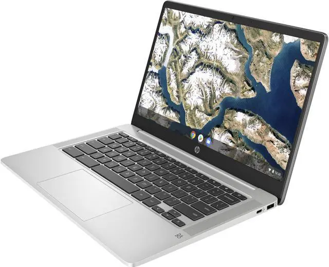 Alt view image 2 of 6 - HP Chromebook 14-inch HD Touchscreen Laptop, Intel Celeron N4000, 4 GB RAM, 32 GB eMMC, Chrome (14a-na0030nr, Mineral Silver)