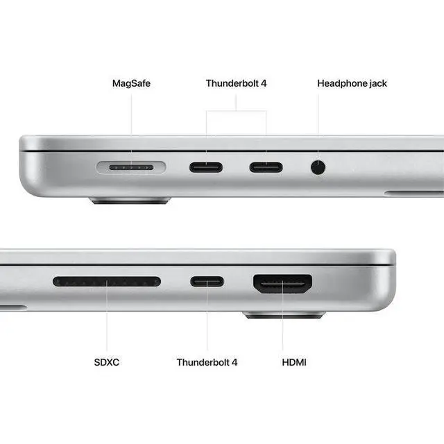 Alt view image 2 of 6 - Apple MacBook Pro (2023) 14-inch - Apple M2 Max chip: 12-core CPU/30-Core GPU - 1TB - Silver - 32GB RAM - 3 Thunderbolts - Excellent (Grade C)