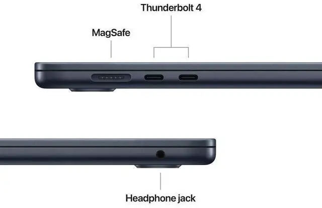 Alt view image 7 of 7 - Apple 2025 MacBook Air 15-inch Laptop with M4 chip: Built for Apple Intelligence, 15.3-inch Liquid Retina Display, 32GB Unified Memory, 2TB SSD Storage, 12MP Center Stage Camera, Touch ID Midnight
