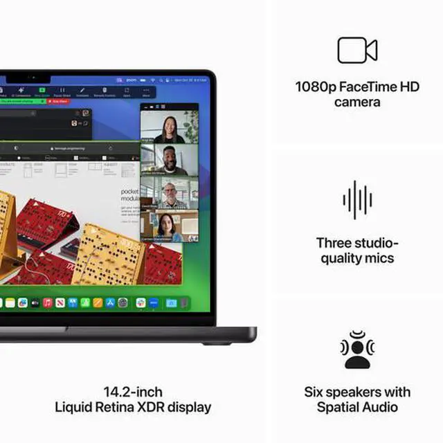 Alt view image 4 of 6 - Apple MacBook Pro 14-inch (2023) - M3 - Apple M3 Pro chip: 12-core CPU/18-Core GPU - 2TB - Space Black - 18GB RAM - 3 Thunderbolts 4 ports MRX43LL/A - Grade C Condition)