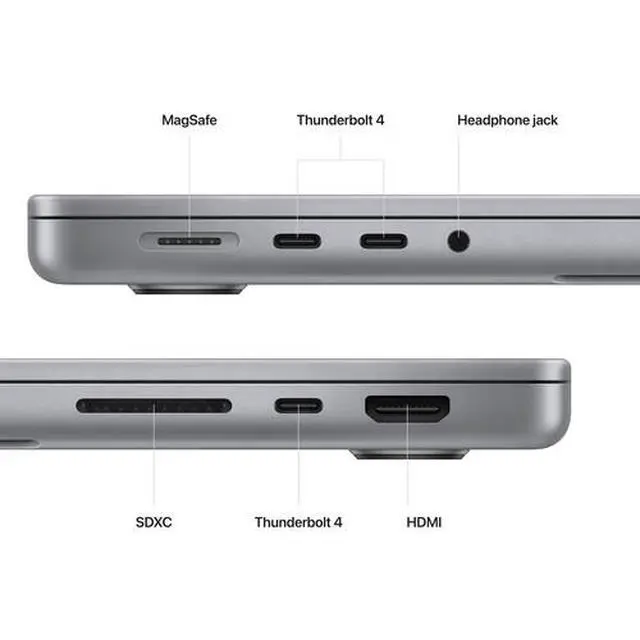 Alt view image 5 of 5 - Apple MacBook Pro 14-inch (2023) - M2 - Apple M2 Max chip: 12-core CPU/30-Core GPU - 2TB - Space Grey - 32GB RAM - 3 Thunderbolts - Good (Grade C)