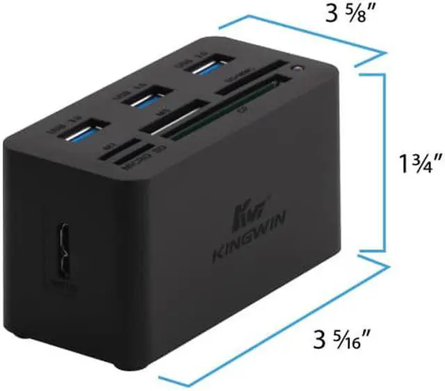 Alt view image 2 of 8 - Kingwin KWCR-801U3 SuperSpeed USB 3.0 Mini Combo Card Reader