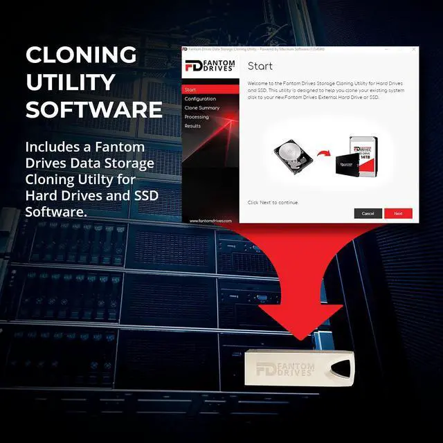 Alt view image 3 of 9 - Fantom Drives WD 4TB (4.3TB) 7200RPM Enterprise Hard Drive Upgrade Kit, 3.5", SATA 6.0 Gb/s, 64MB Cache with FD Cloning Utility in USB Flash Drive