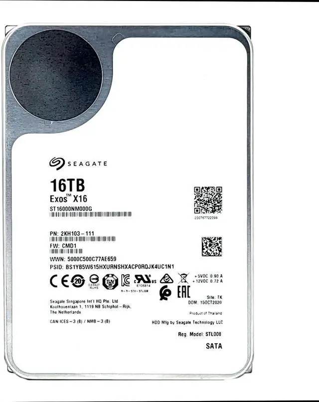 Alt view image 4 of 6 - Seagate 16TB SED HDD Exos X16 7200 RPM SATA 6Gb/s 3.5-inch Enterprise Hard Drive ST16000NM000G