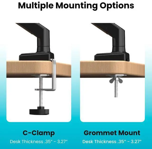 Alt view image 4 of 4 - VersaDesk MotionArc Single Monitor Arm, Adjustable Gas Spring Mount for 1732" Screens, Full Motion