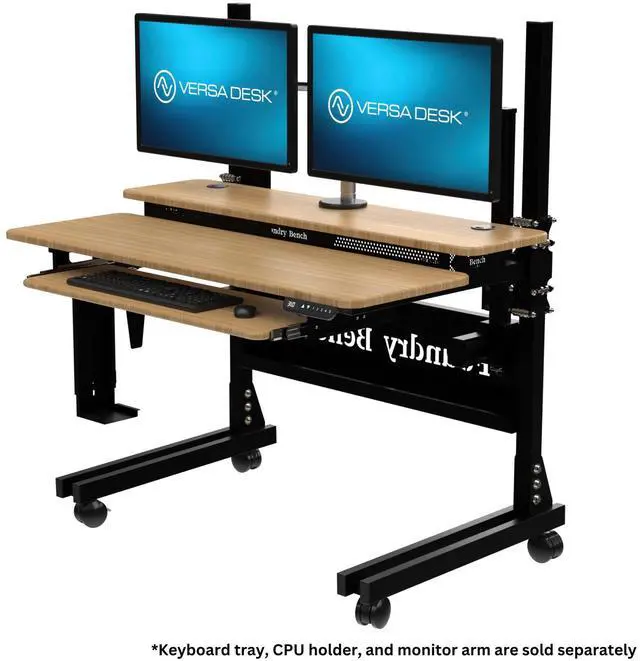 Alt view image 2 of 6 - VersaDesk® Foundry Bench® 48" x 30" Portable Height Adjustable Standing Desk Workstation with USB Charging