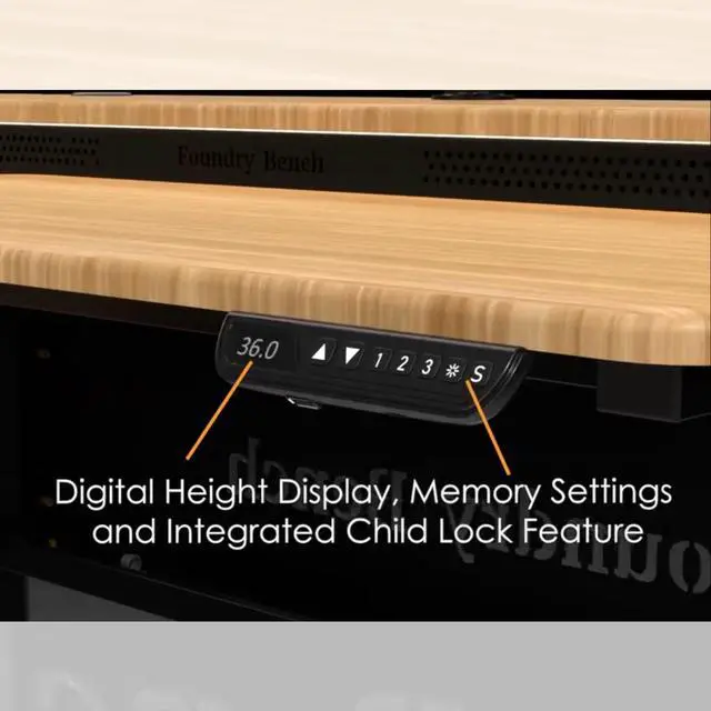 Alt view image 5 of 6 - VersaDesk® Foundry Bench® 48" x 30" Portable Height Adjustable Standing Desk Workstation with USB Charging