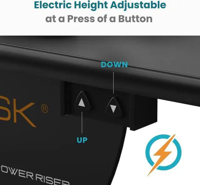 Alt view image 5 of 7 - VersaDesk® PowerRiser 32" x 24" Electric Height Adjustable Standing Desk Converter  Desk Riser for Dual Monitors and Laptop Workstations, Black