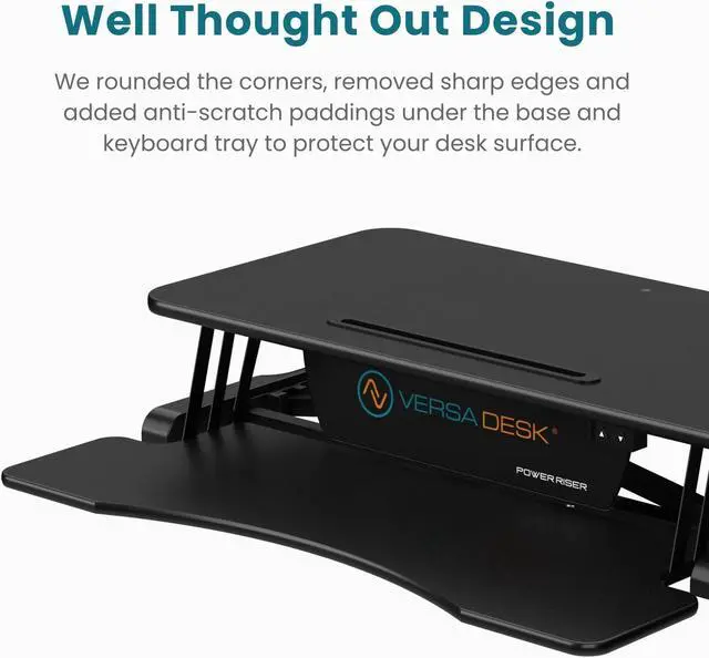 Alt view image 6 of 7 - VersaDesk® PowerRiser 32" x 24" Electric Height Adjustable Standing Desk Converter  Desk Riser for Dual Monitors and Laptop Workstations, Black