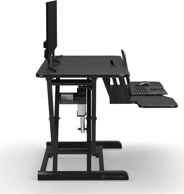 Alt view image 5 of 5 - VersaDesk® PowerRiser 40" x 24" Electric Height Adjustable Standing Desk Converter  Desk Riser for Dual Monitor and Laptop Workstations, Black