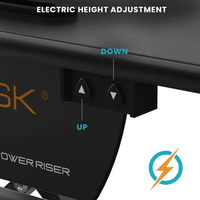 Alt view image 2 of 5 - VersaDesk® PowerRiser 40" x 24" Electric Height Adjustable Standing Desk Converter  Desk Riser for Dual Monitor and Laptop Workstations, Black