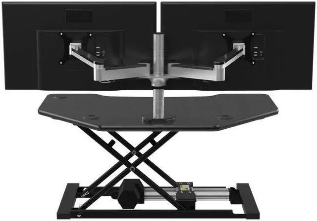 Alt view image 5 of 5 - VersaDesk® PowerPro® 36" x 31" Corner Electric Standing Desk Converter with USB Charging Port  Black