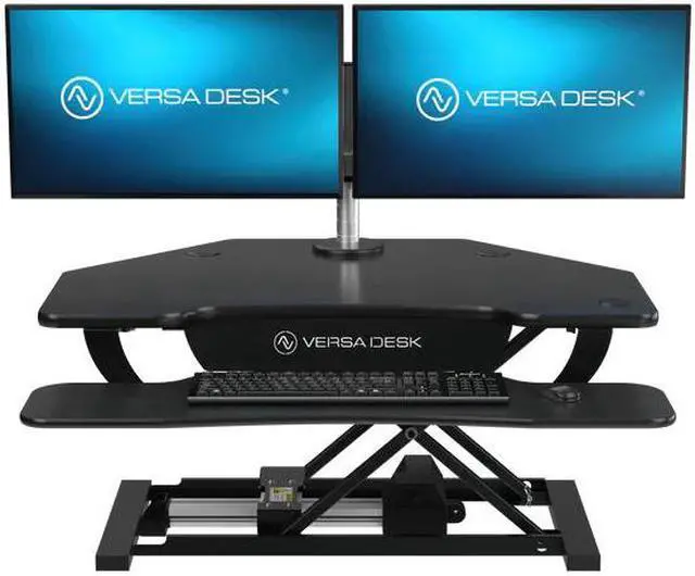Alt view image 4 of 5 - VersaDesk® PowerPro® 36" x 31" Corner Electric Standing Desk Converter with USB Charging Port  Black