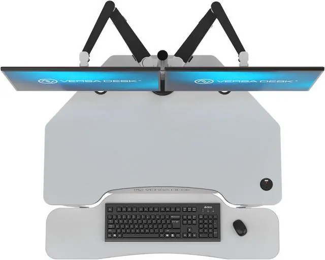 Alt view image 3 of 5 - VersaDesk® PowerPro® 36" x 31" Corner Electric  Standing Desk Converter with USB Charging Port  White
