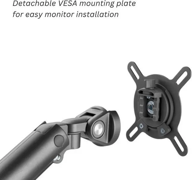 Alt view image 3 of 7 - VersaDesk® Balanced Single Monitor Arm w/ 180-Degree Swivel for Monitors up to 32", VESA 75/100mm Compatible