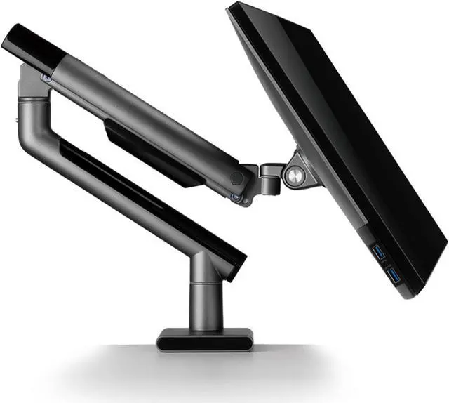 Alt view image 7 of 7 - VersaDesk® Balanced Single Monitor Arm w/ 180-Degree Swivel for Monitors up to 32", VESA 75/100mm Compatible