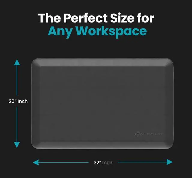 Alt view image 4 of 5 - VersaDesk Anti-Fatigue Comfort Mat - High Density Cushioned Standing Desk Floor Mat for Back, Knees, Hips & Feet Support - Non-Slip Bottom - Warp Resistant - 36" x 24" x 5/8" Thick - Black