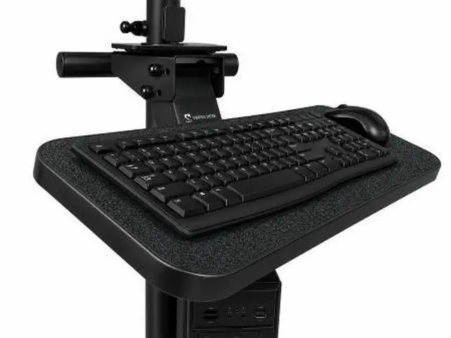 Alt view image 7 of 7 - VersaDesk Deluxe Diagnostic Fusion Cart Mobile Computer Workstation with Adjustable Monitor Arm, Keyboard Tray & CPU Holder