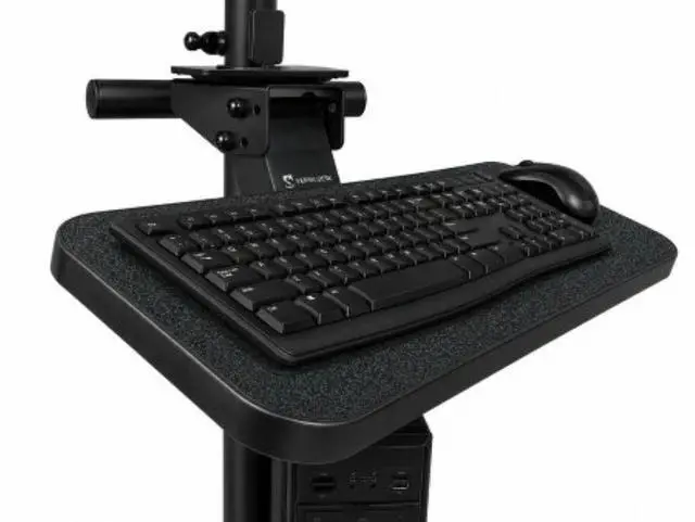 Alt view image 5 of 5 - VersaDesk Deluxe Diagnostic Fusion Cart Mobile Computer Workstation with Adjustable Monitor Arm, Keyboard Tray & CPU Holder