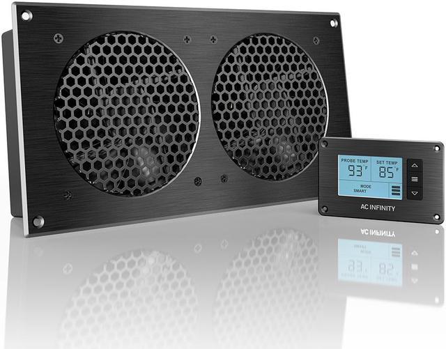 AC Infinity AIRPLATE T7, Quiet Cooling Fan System with Thermostat Control,  for Home Theater AV Cabinets 