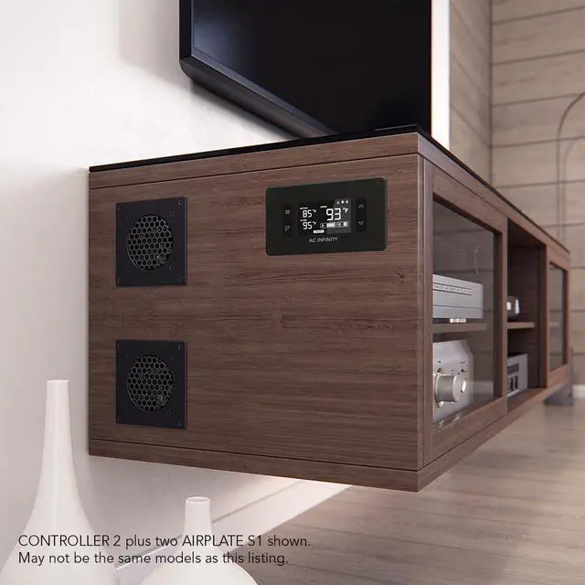 Alt view image 5 of 20 - AC Infinity AIRPLATE S1, Quiet Cooling Fan System with Speed Control, for Home Theater AV Cabinets