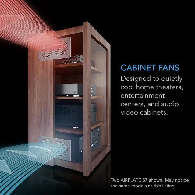 Alt view image 3 of 9 - AC Infinity AIRPLATE S7, Quiet Cooling Fan System with Speed Control, for Home Theater AV Cabinet Cooling