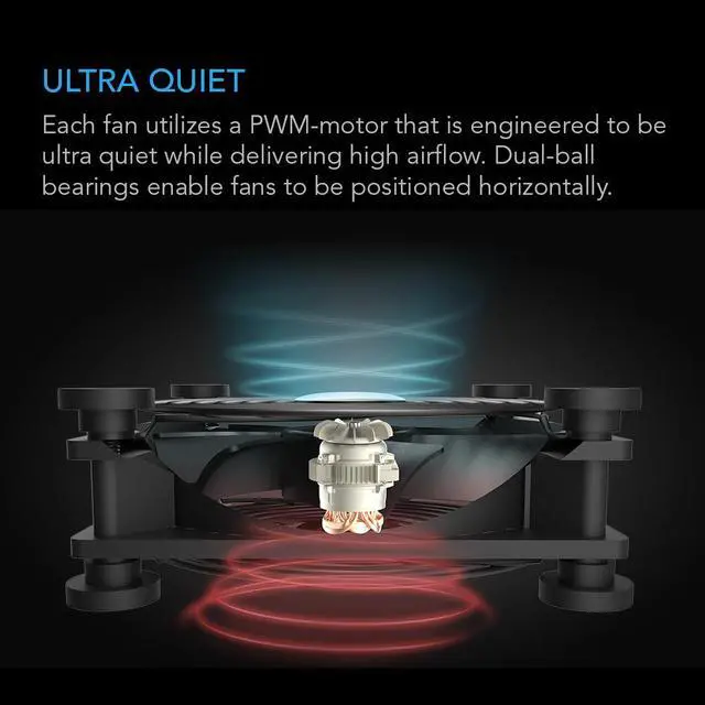 Alt view image 5 of 20 - AC Infinity MULTIFAN S3, Quiet 120mm USB Fan for Receiver DVR Playstation Xbox Computer Cabinet Cooling