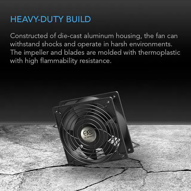 Alt view image 5 of 7 - AC Infinity AXIAL 8025, Muffin Axial Cooling Fan, 115V AC 80mm by 80mm by 25mm High Speed