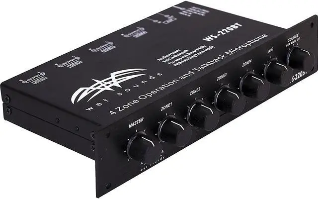 Alt view image 5 of 9 - Wet Sounds WS-220 BT Bluetooth Enabled 4 Zone Control and built in Mic