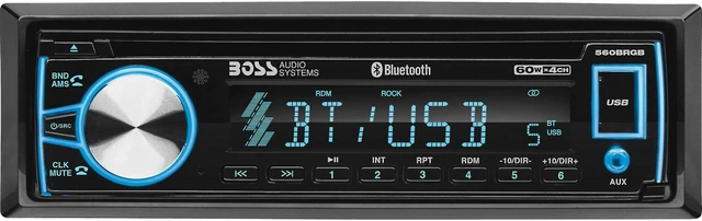 Alt view image 6 of 17 - Boss 560BRGB Single-DIN, CD/MP3 Player Detach Panel Bluetooth