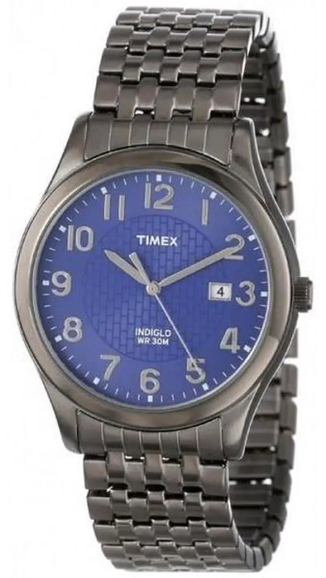 Alt view image 5 of 9 - Timex Men's Elevated Classic Blue Textured Dial Date Indiglo Dress Watch T2P203