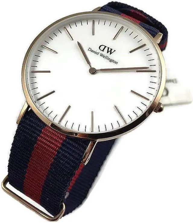 Alt view image 16 of 17 - Daniel Wellington Classic Oxford Gold Tone Red Blue Mens Watch 0101DW