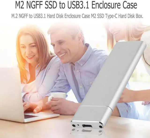 Alt view image 6 of 6 - USB 3.1 to M.2 NGFF SSD Mobile Hard Disk Box Adapter Card External Enclosure Case for m2 SATA SSD USB 3.1 2230/2242/2260/2280 M2